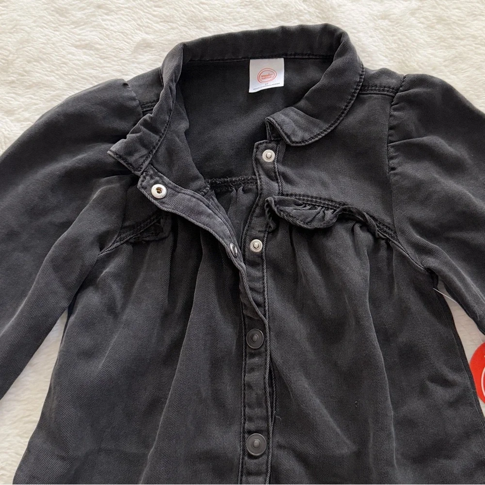 Wonder Nation Long Sleeve Denim Dress Black Size 3T
